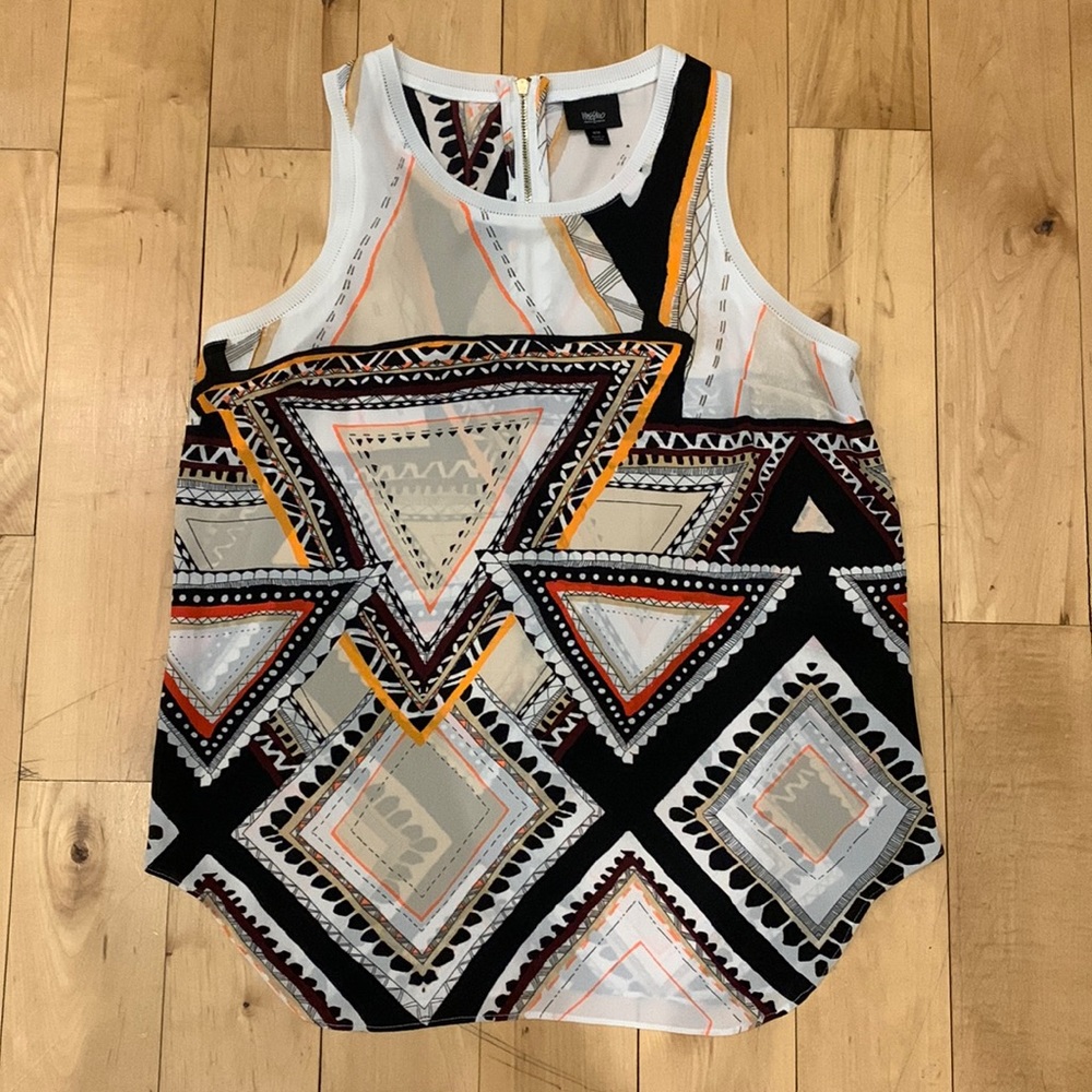 Massimo Sleeveless Geometric Print Blouse